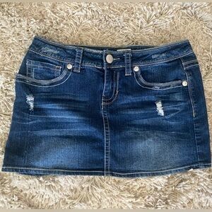 Hydraulic 90s Y2K VTG Denim Jean Mini Skirt Women’s Size 7/8 Embroidered Pockets